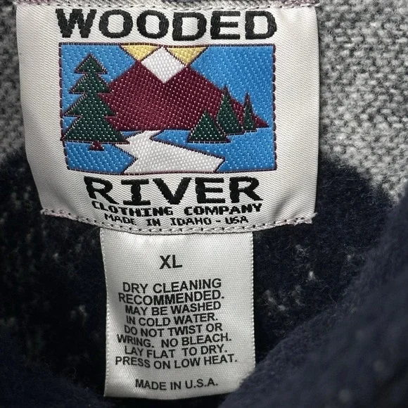Vintage Wooded River Wool Blend Vest Mens XL Blue Grey Wolves Night Sky Gorpcore